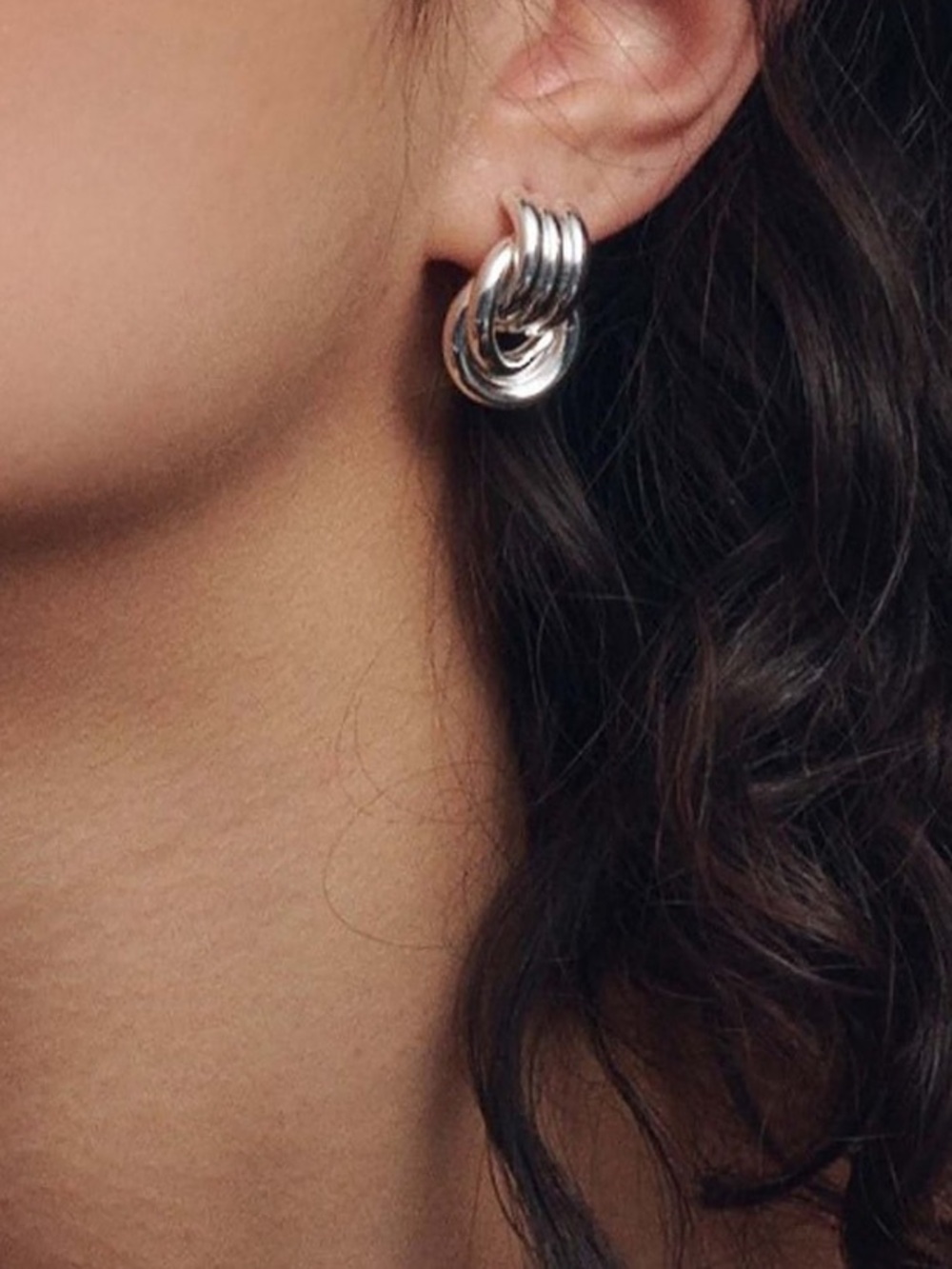 Heaven Mayhem Silver Baby Knot Hoop Earrings